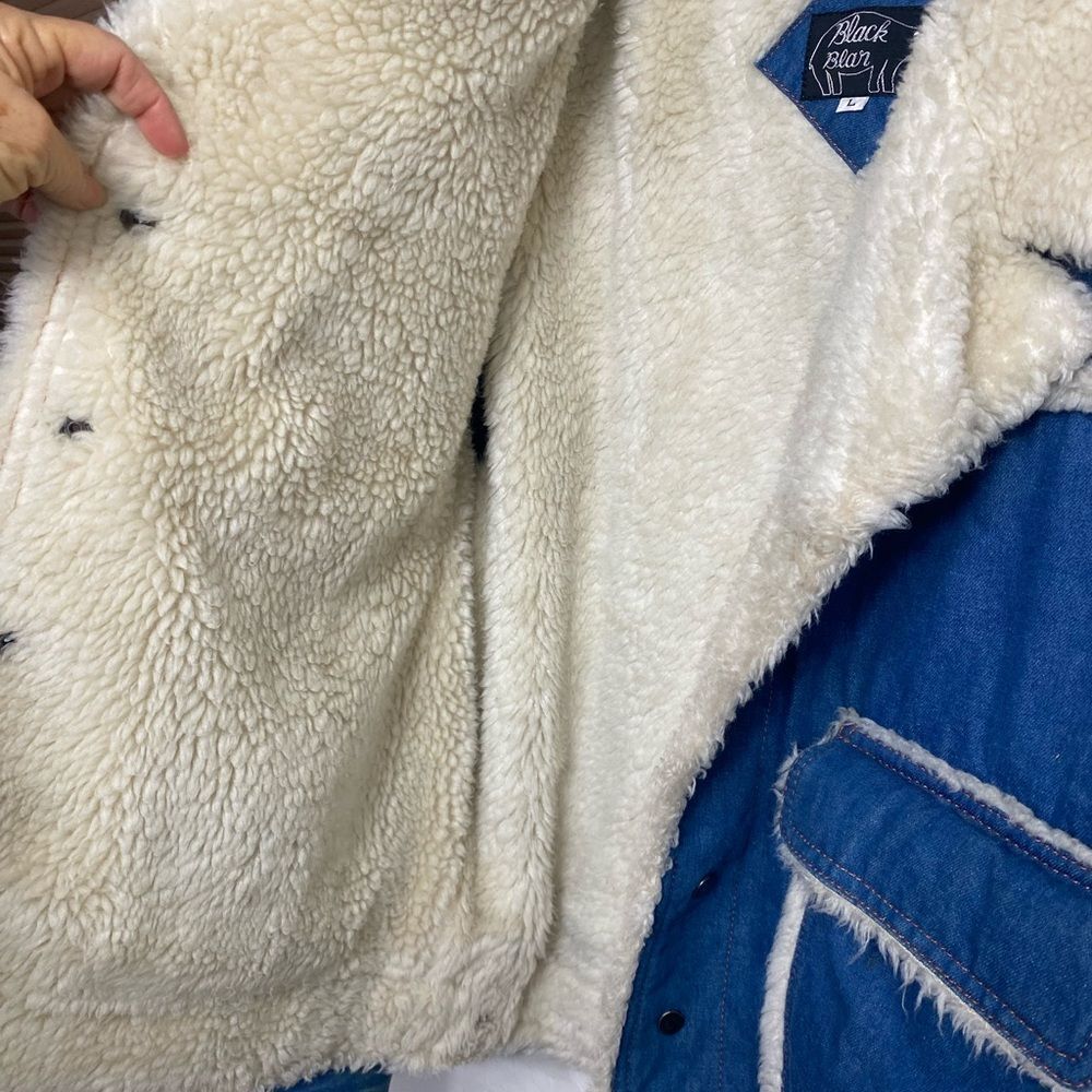 Black Bear Rancher jacket Faux Sherpa lined denim warm - Picture 8 of 11